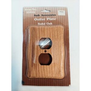 Wall Outlet Cover Plate Solid Oak Curved Corner Design